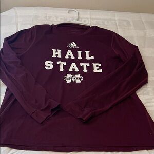 Adidas Burgundy Hail State Long Sleeve Tee